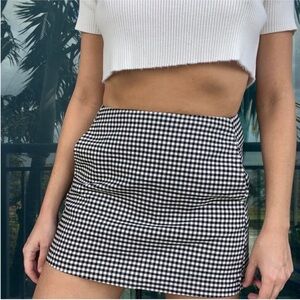 Urban Outfitters Black White Gingham Mini Skirt S